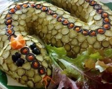 как сделать салат змейка